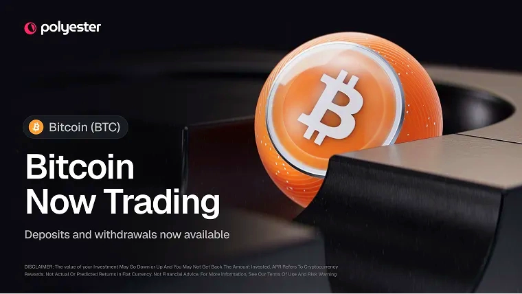 Bitcoin Now Live on Polyester